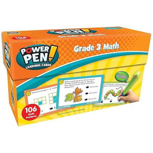 Teacher Created Resources Power Pen Learning Cards: Math (Gr. 3), 5.5", X 3.5", Multicolor