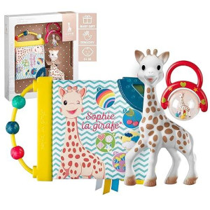 Sophie La Girafe | Birth Gift Set | Includes Sophie La Girafe, Awakening Book, Handle Rattle | Designed For Teething Babies | Awaken All 5 Senses | Easy To Clean