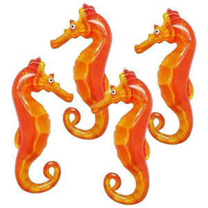 Jet Creations Inflatable Aquatic Animal Seahorse, Pack Of 4, 20 Inch Tall, Pool Toys Photo Prop Theme Party Centerpiece, Hanger (1) Per Seahorse