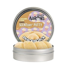 Crazy Aaron'S Scentsory Scented Thinking Putty, Snackerjack, 2.75" Tin - Carmel Corn Scented Yellow Putty Toy - Stretch, Play And Create - Soft, Fluffy Texture Never Dries Out