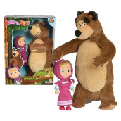 Masha And The Bear Jada Toys, Masha Plush Set With Bear And Doll Toys For Kids, Ages 3+, Nylon, 109301072, 9.8 Inches