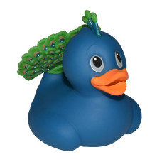 Wild Republic Rubber Ducks, Bath Toys, Kids Gifts, Pool Toys, Water Toys, Peacock, 4"
