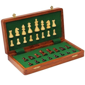Craftngifts Limited Stock - Chess Set 12X12 Magnetic Folding Chess Set Standard Board Game With Chessmen Storage - Handmade In Fine Wood - Deal Of The Day Thanksgiving