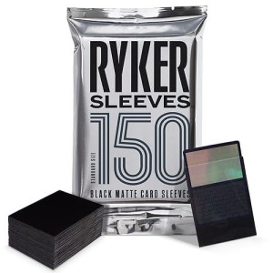 Ryker Sleeves Standard Matte Card Sleeves, 5X Stronger, For Magic The Gathering Mtg Card Sleeves Pokemon Trading Cards Board Games (1 Pack, Black)
