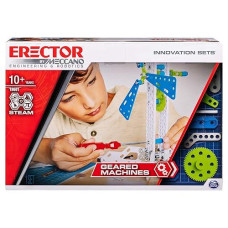 Meccano Erector, Geared Machines S.T.E.A.M. Building Kit With Moving Parts, For Ages 10 And Up, Multicolor