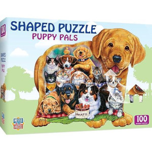 Masterpieces 100 Piece Shaped Jigsaw Puzzle For Kids - Pets Pals - 14"X19"