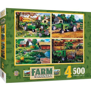 Masterpieces 2000 Piece Jigsaw Puzzle For Adults, Family, Or Youth - Farm Country 4-Pack - 14"X19"
