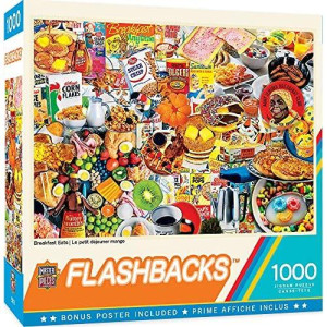 Masterpieces 1000 Piece Jigsaw Puzzle - Retro Flashback Breakfast Eats Morning Food Cereal - 19.25"X26.75" - Fun For All Ages