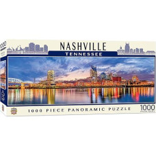 Masterpieces 1000 Piece Jigsaw Puzzle For Adults, Family, Or Kids - Nashville Panoramic - 13"X39"