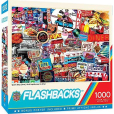 Masterpieces 1000 Piece Jigsaw Puzzle - Quick Stop Diner - 19.25"X26.75"