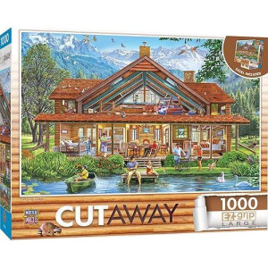 Masterpieces 1000 Piece Ez Grip Jigsaw Puzzle For Adults, Family, Or Kids - Camping Lodge - 23.5"X34"