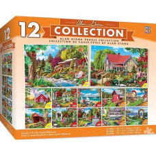 Masterpieces 12 Pack Jigsaw Puzzles For Adults, Family, Or Kids - Alan Giana 12-Pack Bundle