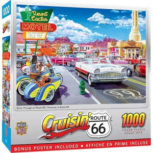 Masterpieces 1000 Piece Jigsaw Puzzle For Adults, Family, Or Kids - Drive Through On Route 66-19.25"X26.75"