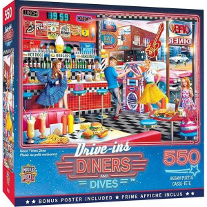 MasterPieces 550 Piece Jigsaw Puzzle for Adult, Family, Or Kids - good Times Diner 18X24 - Family Owned American Puzzle company