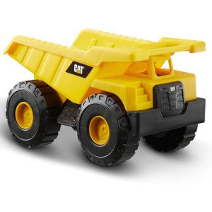 CatToysOfficial Construction 10 Inch Plastic Dump Truck Toy, Yellow, Black, 82021AZ004