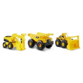 Cat Construction 7" Dump Truck, Loader & Excavator toys Combo Pack Yellow