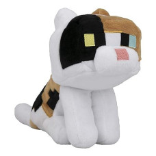 Jinx Minecraft Happy Explorer Calico Cat Plush Stuffed Toy, Multi-Colored, 5.5" Tall