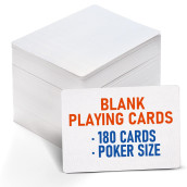 Lotfancy Blank Playing Cards, 180Pcs White Blank Index Flash Cards To Write On, Printable, Study Learning Cards, Diy Gift Card, Game Cards, Matte Finish, Poker Size, 2.5 X 3.5