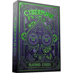 Cyberpunk Green Playing Cards, Cardistry Decks, White Deck Of Playing Cards For Kids & Adults, Cool Playing Cards With Card Game E-Book, Unique Playing Cards For Poker, Cyberpunk Cards