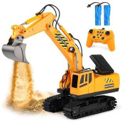 Rc Toys Construction Excavator Car: Kids Birthday Gift For Boys Girls 4 5 6 7 8 9+ Year Old Truck Dump Best Toddler Sand Play Vehicles Set Age 4-8