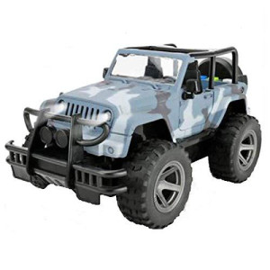 Yestoys Car Toy Off-Road Military Fighter Friction Powered Toy Vehicle With Fun Lights & Sounds (Blue)