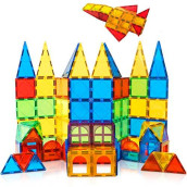 Magnet Toys Kids Magnetic Building Tiles 100 Pcs 3D Magnetic Blocks Preschool Building Sets Educational Toys For Toddlers Boys And Girls.