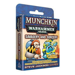 Steve Jackson Games Munchkin Warhammer 40,000: Savagery And Sorcery Card Game (Expansion) | 112 Cards | Family Game | Fantasy Adventure Rpg | Ages 10+ | 3-6 Players | Avg Play Time 120 Min