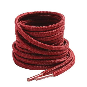 Vsudo 2 Pairs Round Boots Shoelaces, 532 Diameter Outdoor Work Hiking Boots Shoe Laces, Winter Snow Boots Shoelace, Premium Athletic Running Shoestrings For Menwomen(2Pairs-Deep Red-90Cm)