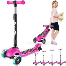 Banne Scooter Height Adjustable Lean To Steer Flashing Pu Wheels 3 Wheel Kick Scooters For Kids Boys Girls