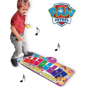 Paw Patrol Electronic Piano Music Mat By Sakar Toy-15371 | Keyboard Piano Floor Mat For Kids, Light-Up Activity Mat, Dance Floor Rhythm Games, Educational Kids Music Playmat