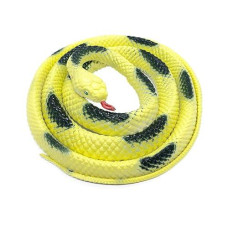 Yoogeer 53 Inch Color Long Rubber Snake Toys Fake Snakes Party Bag Filler Halloween Prop Trick Joke (Yellow)