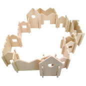 The Freckled Frog Little Happy Architect - Set Of 22 - Ages 18M+ - Wooden Blocks For Toddlers - Create Endless Village Layouts - Lightweight