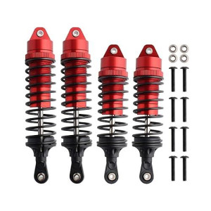 Gdool Aluminum Alloy Shock Absorber Assembled Full Metal Oil Filled Shocks Front & Rear Replacement Of Sla014 For 1/10 Slash 4X4 4Wd Upgrade (4-Pack) (Red)