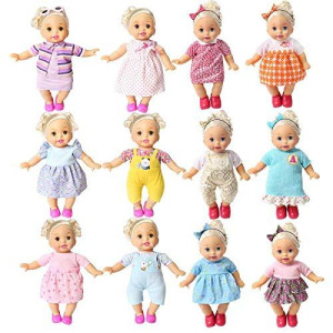 Bobo Clothes Set Of 12 For 12-14-16 Inch Alive Lovely Baby Doll Clothes Dress Outfits Costumes Dolly Pretty Doll Cloth Handmade Girl Christmas Birthday Gift