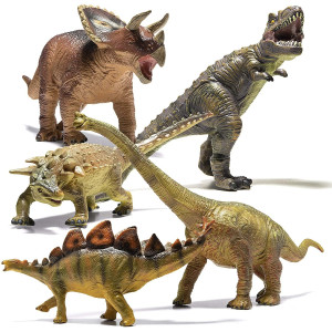 Prextex 5 Pcs Jumbo Dinosaur Toys Figures Set - Realistic Toy Dinosaurs And Large Dinosaur Toy For Kids And Toddlers Dinosaur Set - Giant Dinosaur Toy