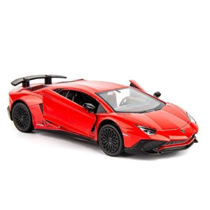 Tgrcm-Cz 1/36 Scale Aventador Lp700-4 Casting Car Model, Zinc Alloy Toy Car For Kids, Pull Back Vehicles Toy Car For Toddlers Kids Boys Girls Gift (Red)