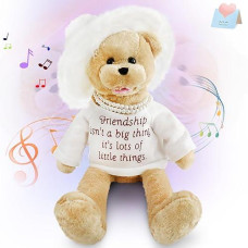 Houwsbaby Electronic Lady Teddy Bear Musical Stuffed Animal Singing And Swinging Plush Toy Interactive Animated Gift For Kids Girls Boys Babies Companion Birthday Holiday 20''