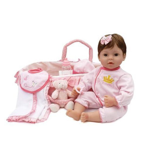 Charex Reborn Baby Doll Handmade Lifelike Toddler Dolls, 18 Inch Weighted Realistic Girl Doll, Soft Body Toy Gift Set For Girls Kids Age 3+