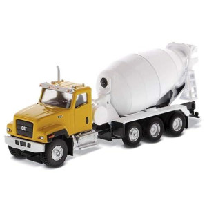 cAT caterpillar cT681 concrete Mixer Yellow and White High Line Series 187 (HO) Scale Diecast Model by Diecast Masters