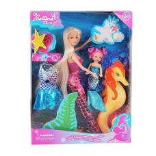 Bettina Princess Doll With Seahorse Play Gift Set | Mermaid Toys With Accessories And Doll Clothes For Girls (Pink)
