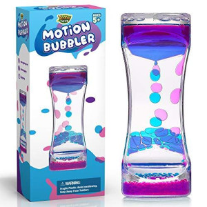 Yoya Toys Liquid Motion Bubbler For Kids And Adults Hourglass Liquid Bubbler Or Timer For Sensory Play, Fidget Toy And Stress Management - Cool Desk D?or
