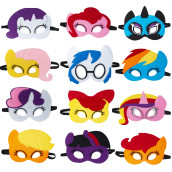 Teehome Pony Masks For Little Girls Birthday Party Favors (12 Packs) - Princess Party Supplies With 12 Different Types Pony Masks | Unicorn Masks - Great Idea For Pony Birthday Decorations
