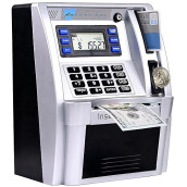 2024 Upgraded Atm Piggy Bank For Real Money For Kids Adults,Toy Money Bank With Card,Password,Coin Recognition,Bill Feeder,Balance Calculator,Electronic Money Safe Coin Box,Hot Gift For Boys Girls