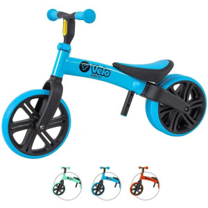 Yvolution Y Velo Junior Toddler Balance Bike | 9 Inch Wheel No-Pedal Training Bike For Kids Age 18 Months To 3 Years (Blue).