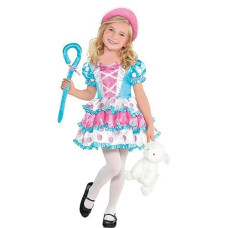 Amscan Girls Little Bo Peep Costume, Small (4-6)- 3 Pcs., Multicolor