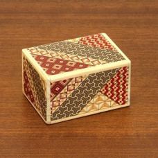 Bits And Pieces - Detailed Mosaic Secret Puzzle Box - 7 Step Solution - Wooden Money Box Brainteaser - Secret Compartment Brain Game