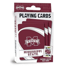 Masterpieces Family Games - Ncaa Mississippi State Bulldogs Playing Cards - Officially Licensed Playing Card Deck For Adults, Kids, And Family