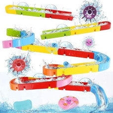 Bath Toys For Kids Ages 3-5 4-8 Toddler Bathtub Toys Slippery Slide Track Diy Mold Free Water Shower Toys With Suction Cups Christmas Birthday Gift For Boys Girls Bath Time Ages 2 3 4 5 6 7 8(38Pcs)
