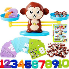 Cozybomb Monkey Balance Counting Cool Math Games - Stem Toys For 3 4 5 Year Olds Cool Math Educational Kindergarten - Number Learning Material For Boys And Girls