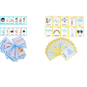 Set Of(Body Parts+Weather) Flash Cards For Toddlers | Kids Learning Montessori Pocket Cards Toys | Perfect For Pre-K Decorations Background Wall Stickers,Teacher/Autism Therapists Tools
